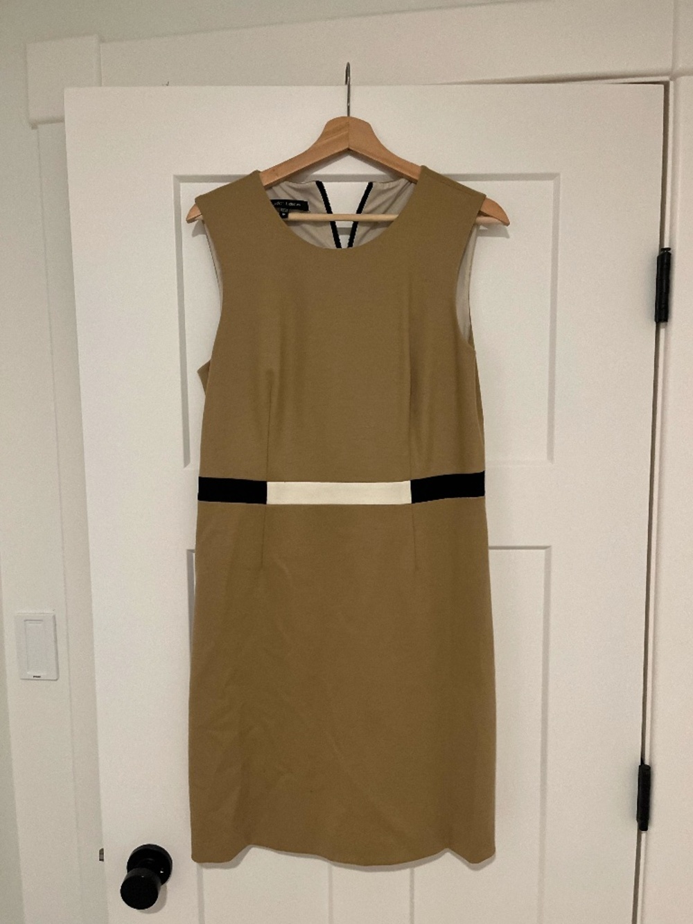 Judith and Charles camel dress